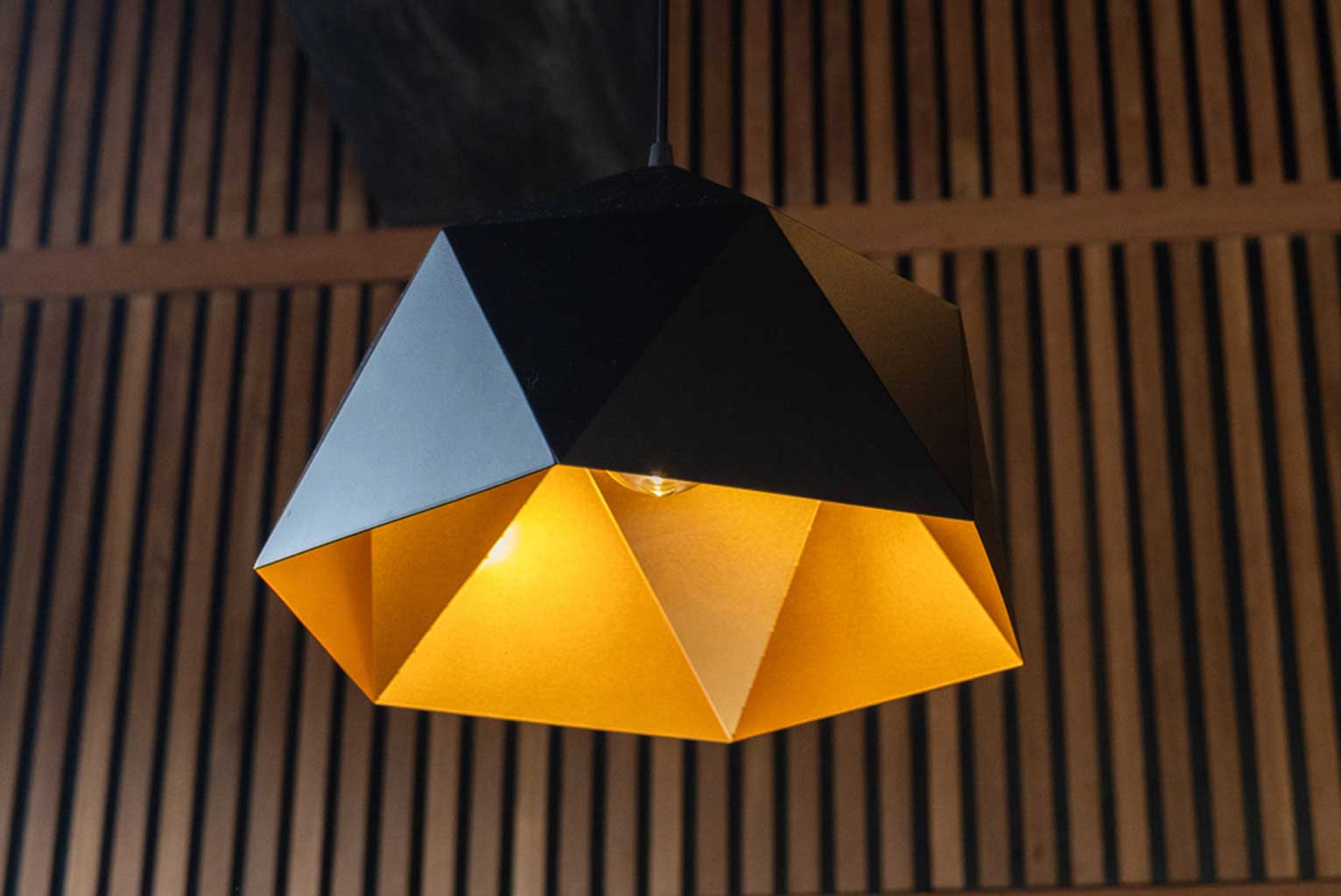 Geometric pendant light by Koskaki